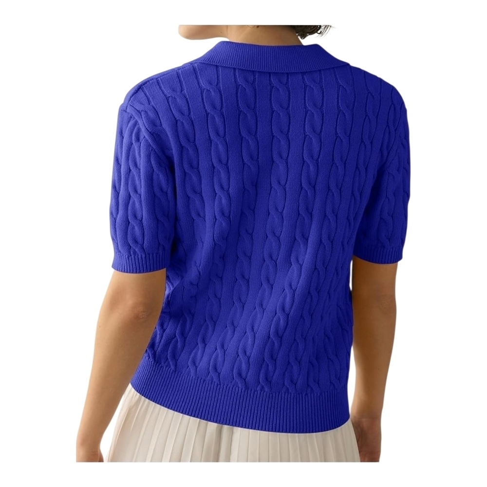 IMILY BELA - Large Saphire Blue Short Sleeve Sweater - Picture 2 of 7